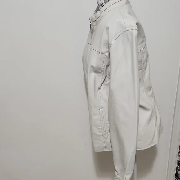 Faux Leather Cream Jacket - Picture 6 of 13